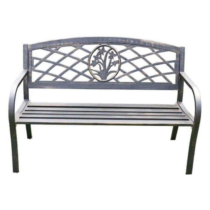 Daffodil Steel Garden Bench | Black