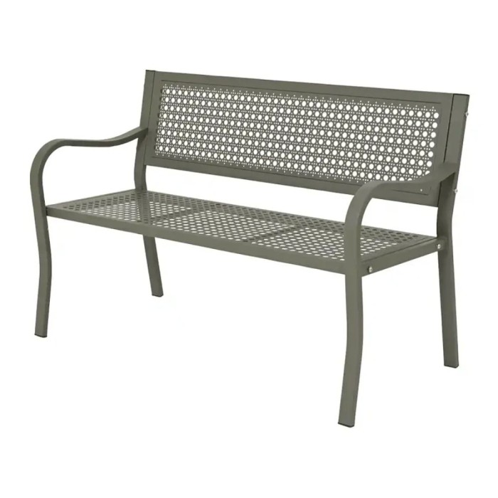 2-Seater Metal Garden Bench | Sage Green