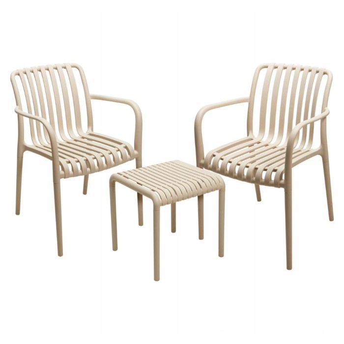 3-Piece Resin Garden Bistro Set | Warm Grey