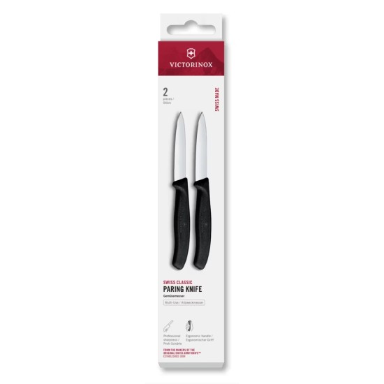 Victorinox Swiss Classic 8CM Paring Knife Set | Plain Edge | Set of 2 | Colour Options
