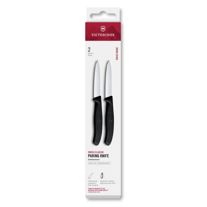 Victorinox Swiss Classic 8CM Paring Knife Set | Plain Edge | Set of 2 | Colour Options
