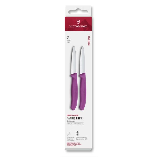 Victorinox Swiss Classic 8CM Paring Knife Set | Plain Edge | Set of 2 | Colour Options