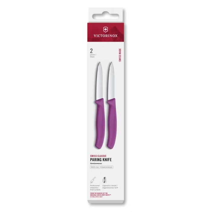 Victorinox Swiss Classic 8CM Paring Knife Set | Plain Edge | Set of 2 | Colour Options