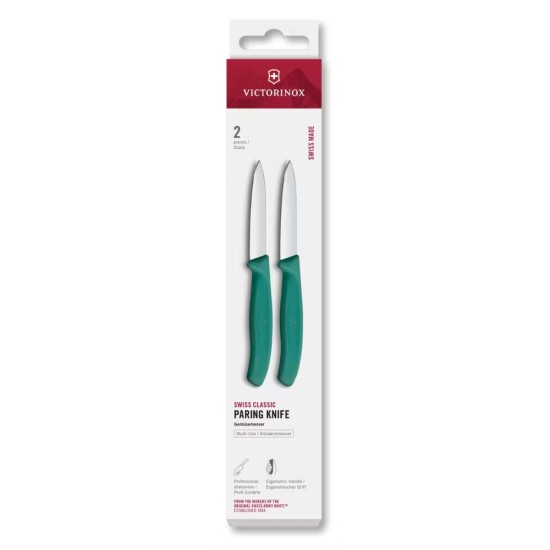 Victorinox Swiss Classic 8CM Paring Knife Set | Plain Edge | Set of 2 | Colour Options