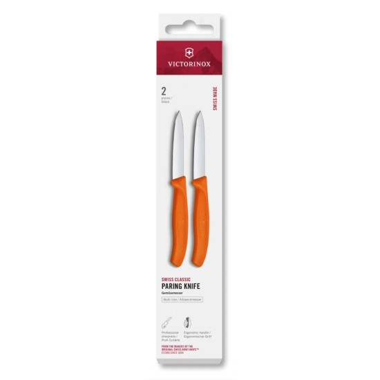 Victorinox Swiss Classic 8CM Paring Knife Set | Plain Edge | Set of 2 | Colour Options