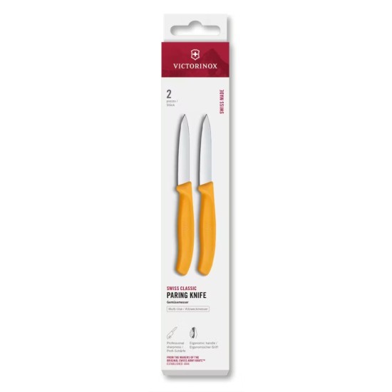 Victorinox Swiss Classic 8CM Paring Knife Set | Plain Edge | Set of 2 | Colour Options