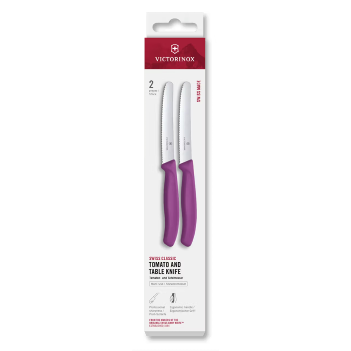 Victorinox Swiss Classic Tomato & Table Knife Set 11cm | Set of 2 | Colour Options