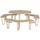 Octagonal Aluminium Garden Picnic Bench | 2.2M | Cream