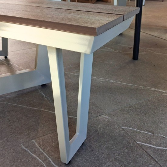 Octagonal Aluminium Garden Picnic Bench | 2.2M | Cream