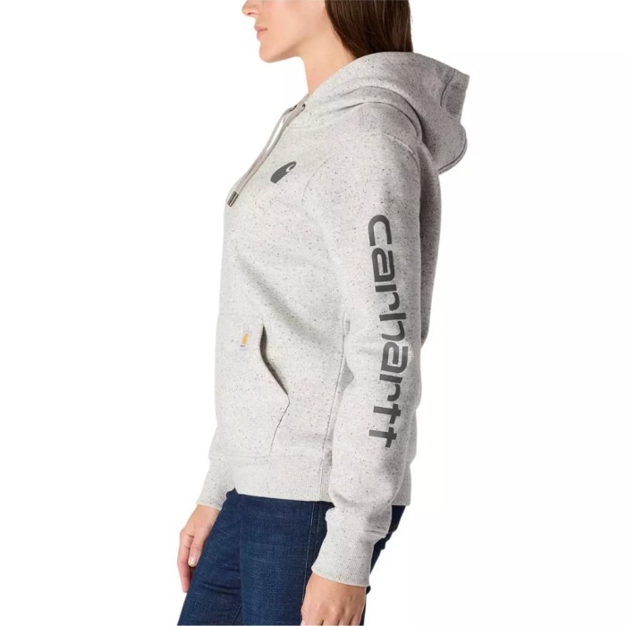 Carhartt Women’s Clarksburg Logo Hoodie | Asphalt Heather Nep | Size Options