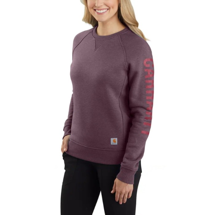 Carhartt Women’s Midweight Crewneck Sweatshirt | Blackberry Heather | Size Options