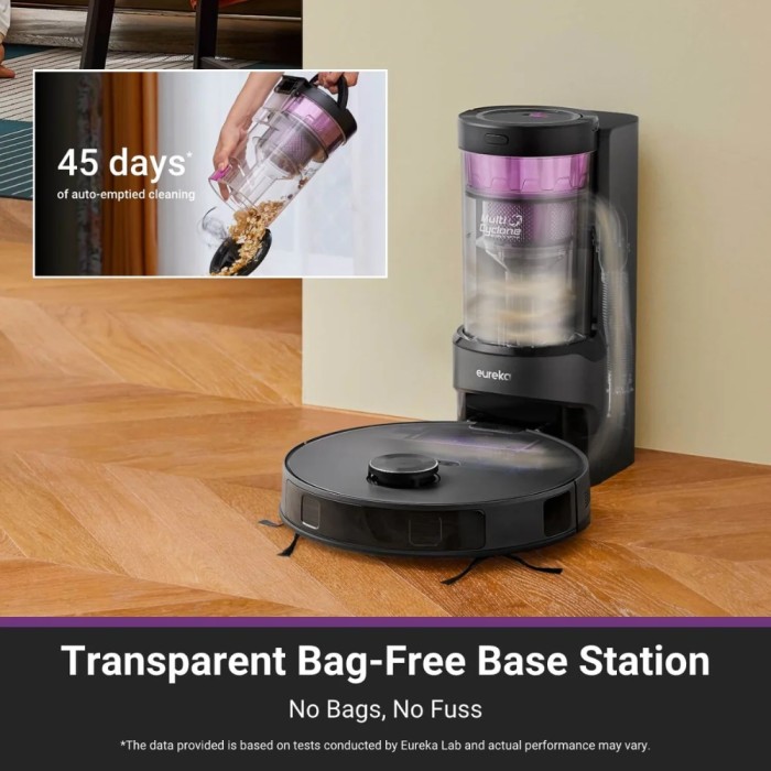 Eureka E20 Plus Robot Vacuum & Mop with Bag-free Base Station | NERE20PLUSBK