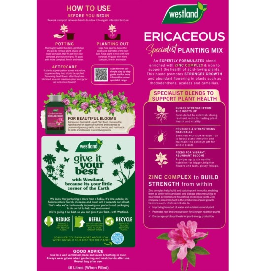 Westland Ericaceous Specialist Planting Mix | 46L
