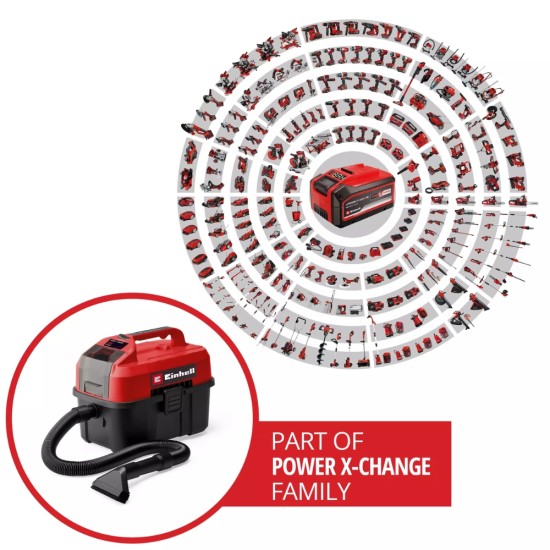 Einhell Cordless Wet & Dry Vacuum Cleaner | 18V | 10L | TE-VC 18/10 Li-Solo | Bare Unit