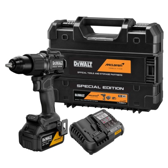 DEWALT x McLaren F1 Team 18V XR Special Edition Hammer Drill Driver | 1 x 5Ah Battery | DCD86MP1T-GB