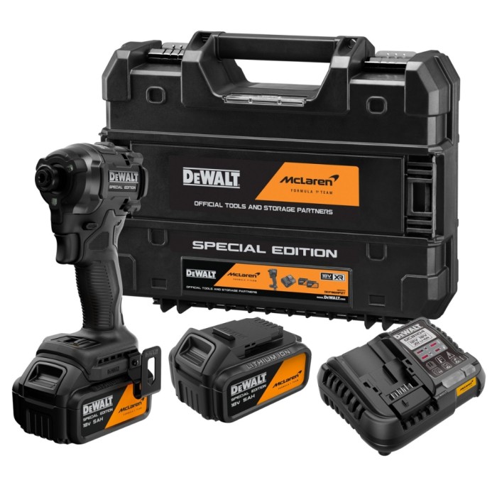 DEWALT x McLaren F1 Team 18V XR Special Edition Impact Driver | 2 x 5Ah Batteries | DCF86MP2T-GB