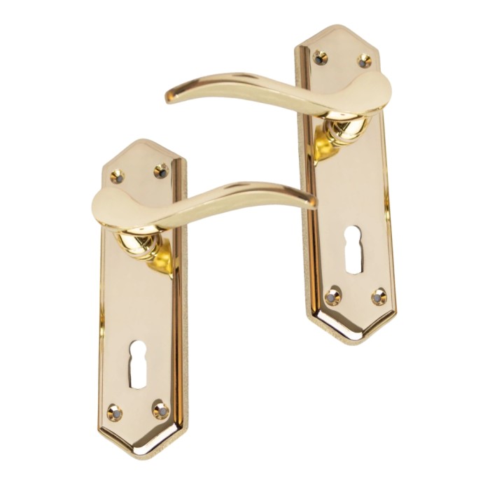 Sonnato Torino Brass Lever on Plate Door Handles | VP604PB