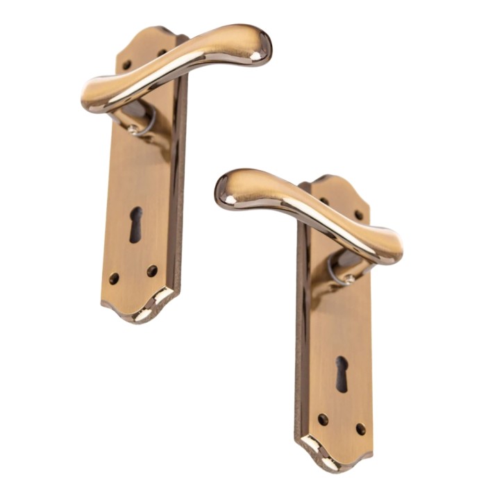 Sonnato Bari Mahogany Lever on Plate Door Handles | VP450M