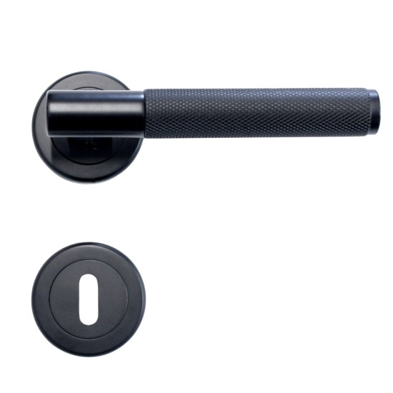 Sonnato Milan Lever on Rose Door Handle Matt Black | VP201MB