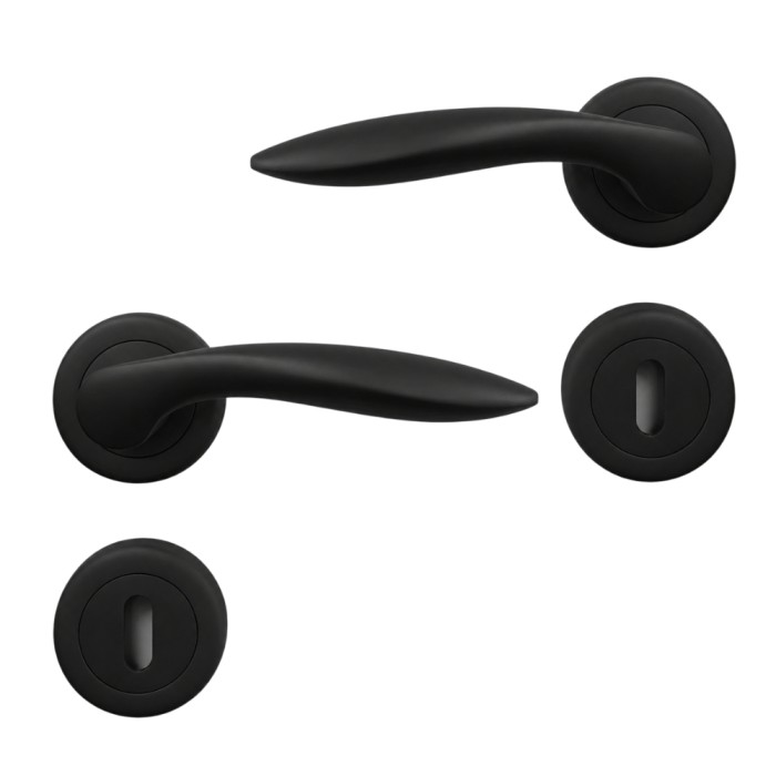 Sonnato Pieta Lever on Rose Door Handle Matt Black | VP005MB
