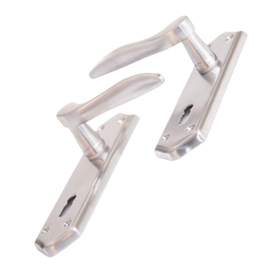 Sonnato Torino Satin Chrome Lever on Plate Door Handles | VP604SC