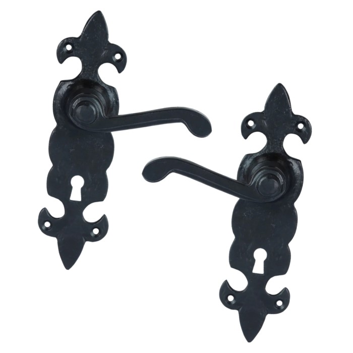Sonnato Black Fleur De Lys Door Handles | VP1401