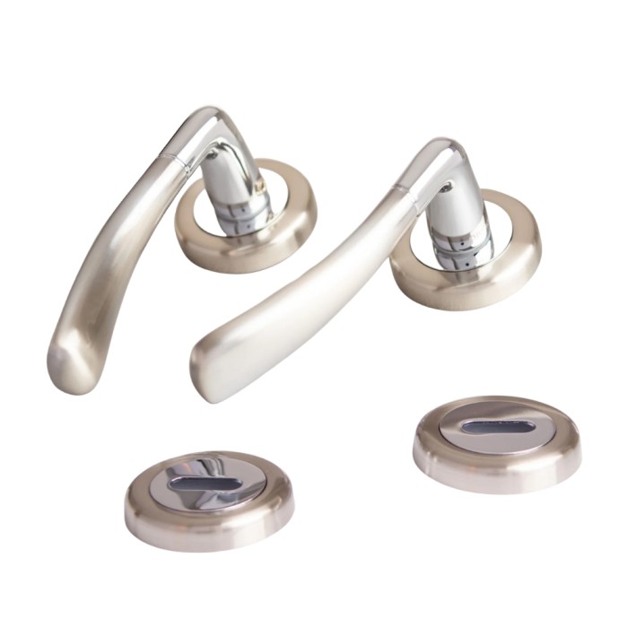 Sonnato Florence Satin Chrome Lever on Rose Door Handles | VP402SC