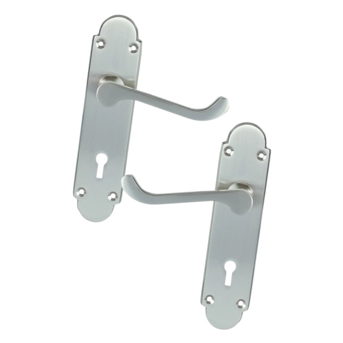 Sonnato Nova Satin Nickel Lever on Plate Door Handles | VP600SN
