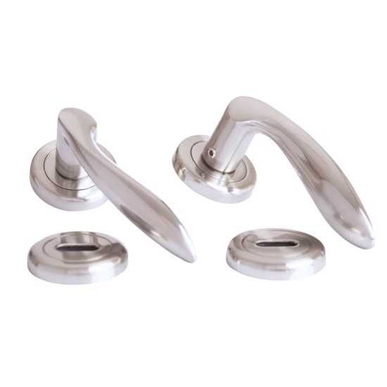 Sonnato Pieta Satin Chrome Lever on Rose Door Handle | VP005SC