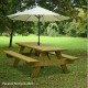 Oblong Wooden Garden Picnic Bench | 6-Seater | 44mm Slats
