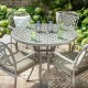 Berkeley 4-Seater Cast Aluminium Round Garden Dining Set | Maize