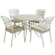 Berkeley 4-Seater Cast Aluminium Round Garden Dining Set | Maize