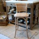 Chic Antique French Bar Stool with Wicker Seat & Backrest | 41080700