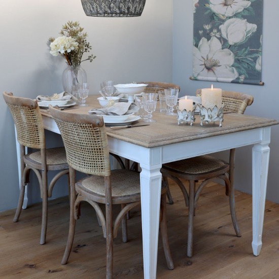 Chic Antique French Dining Chair with Wicker Seat & Back | 41034200