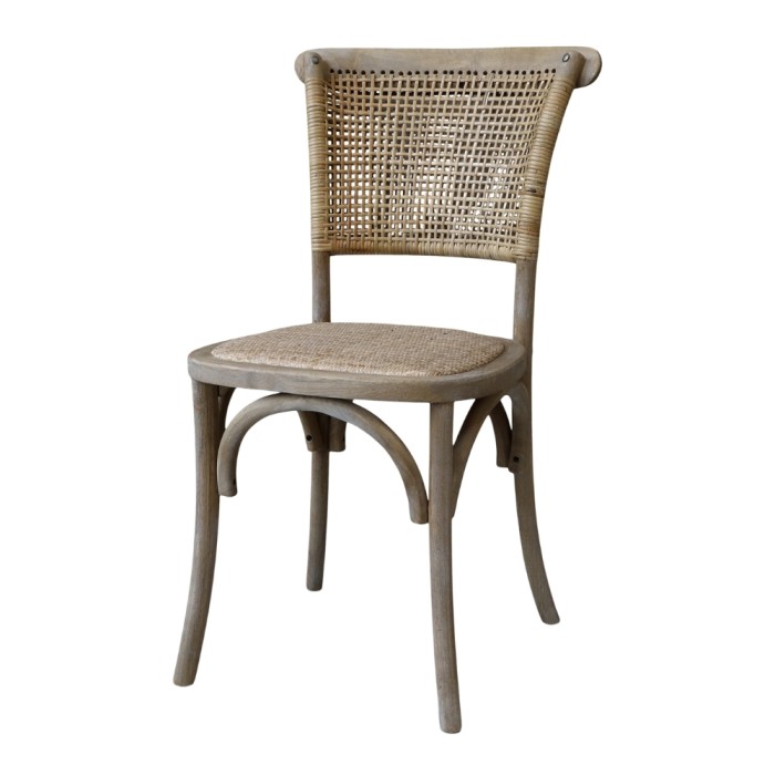 Chic Antique French Dining Chair with Wicker Seat & Back | 41034200