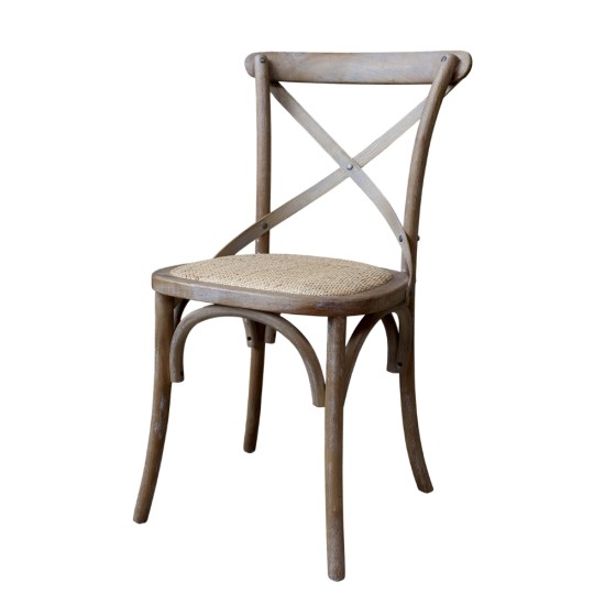 Chic Antique French Dining Chair with Wicker Seat | 41067800