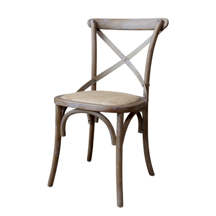 Chic Antique French Dining Chair with Wicker Seat | 41067800