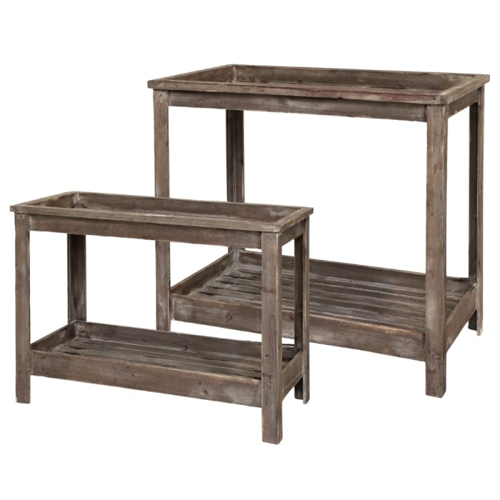 Chic Antique Wooden Table Set of 2 | 40051500