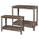 Chic Antique Wooden Table Set of 2 | 40051500