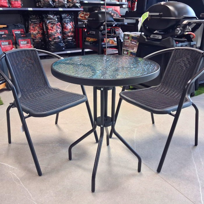 2-Seater Rattan Balcony Bistro Set
