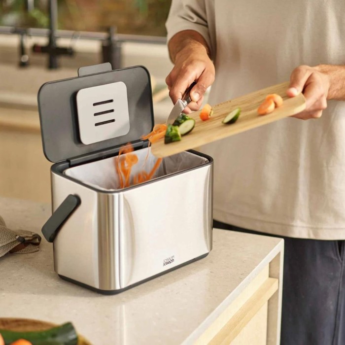 Collect™ 4L Stainless Steel Food Waste Caddy