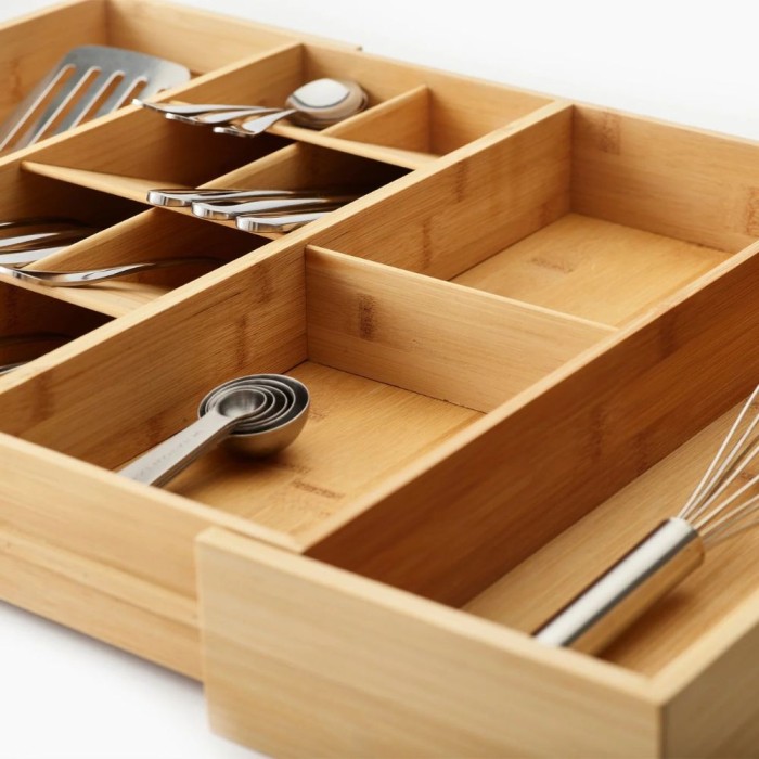 DrawerStore™ Bamboo Expanding Cutlery, Utensil & Gadgets Organiser