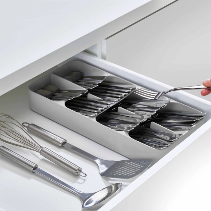 DrawerStore™ Large Grey Cutlery Organiser