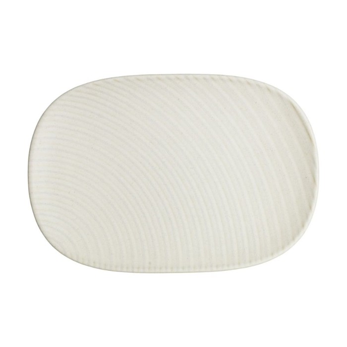 Impression Cream Spiral Medium Oblong Platter