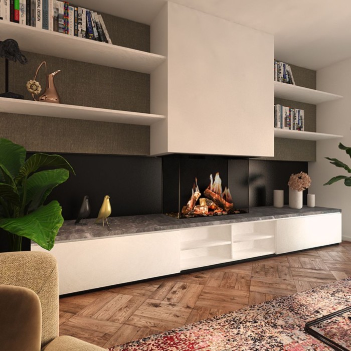Virtuo 80/3 Cv-Glass Electric Hologram Fire 2kw