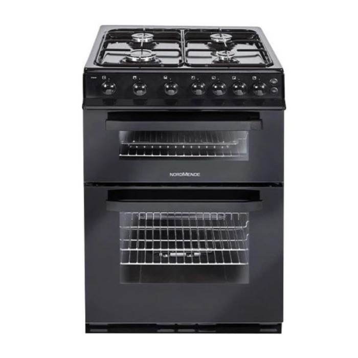 60cm Gas Cooker Twin Cavity | Black