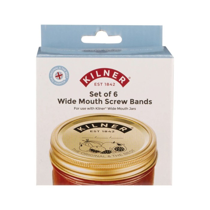 Kilner Set Of 6 Wide Mouth Screw Bands