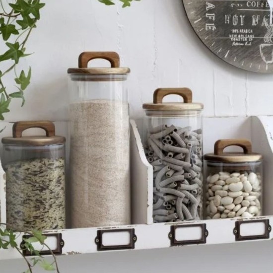 Storage Jar with Acacia Wooden Lid 2L