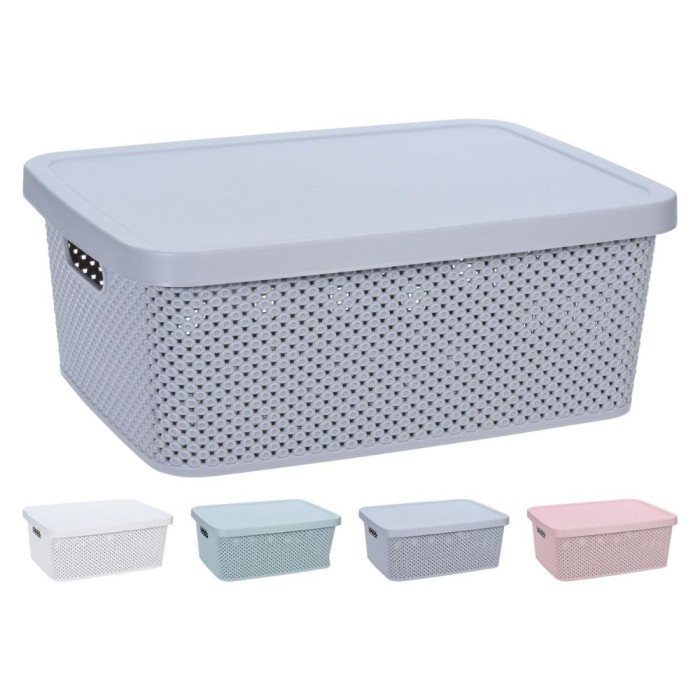 Storage Box with Lid 13L - 4 Assorted Colours