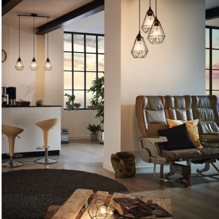 Tarbes 3 Pendant Light Black